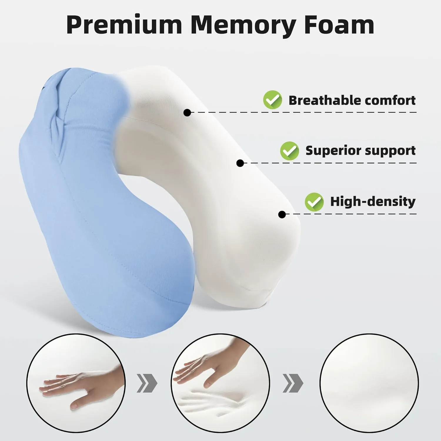Privacy-Friendly Hooded Travel Pillow for Kids & Adults, Sensory-Friendly, Memory Foam Neck Support for Airplane, Car & Train, Breathable Fabric, Portable, Ultimate Comfort