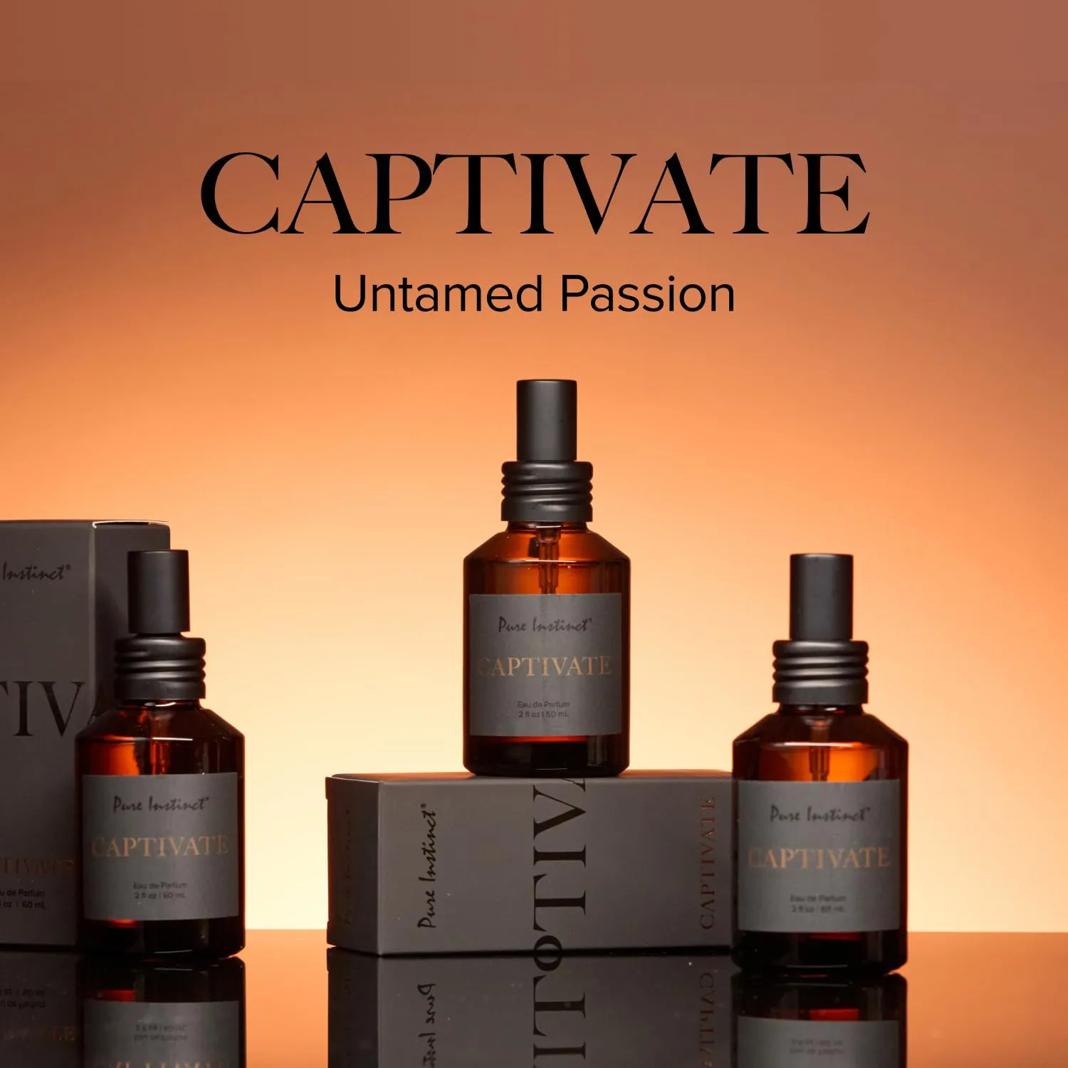 Pure Instinct CAPTIVATE The Original Pheromone Infused Essential Oil Perfume Cologne - Men's Collection - TSA Ready (Spray Bottle 2 Fl. Oz./60mL)