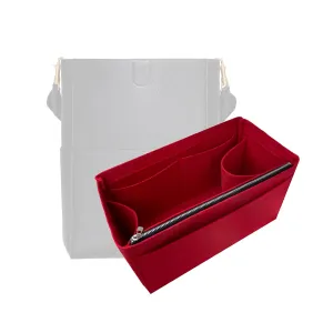 Purse Organizer for Celine Seau Sangle Bag Organizer, Small Sangle Insert, Large Seau Sangle Organizer, Handmade 2mm Thick Premium Felt Snug Sturdy Gold Zipper (For Large Sangle, Black)