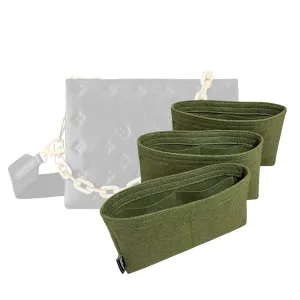 Purse Organizer for Coussin PM Bag Organizer, Lv Coussin MM Bag Organizer, Coussin BB Bag Insert, Handmade Snug Sturdy 2mm Thick Felt with Gold Zipper (For Coussin PM, Black)