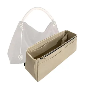 Purse Organizer for Lv Artsy MM Purse Organizer Insert, Artsy GM Organizer, Handmade Snug Sturdy 2mm Felt with Gold Zipper Tapered Shape Perfect Fit (For Artsy MM, Violet)