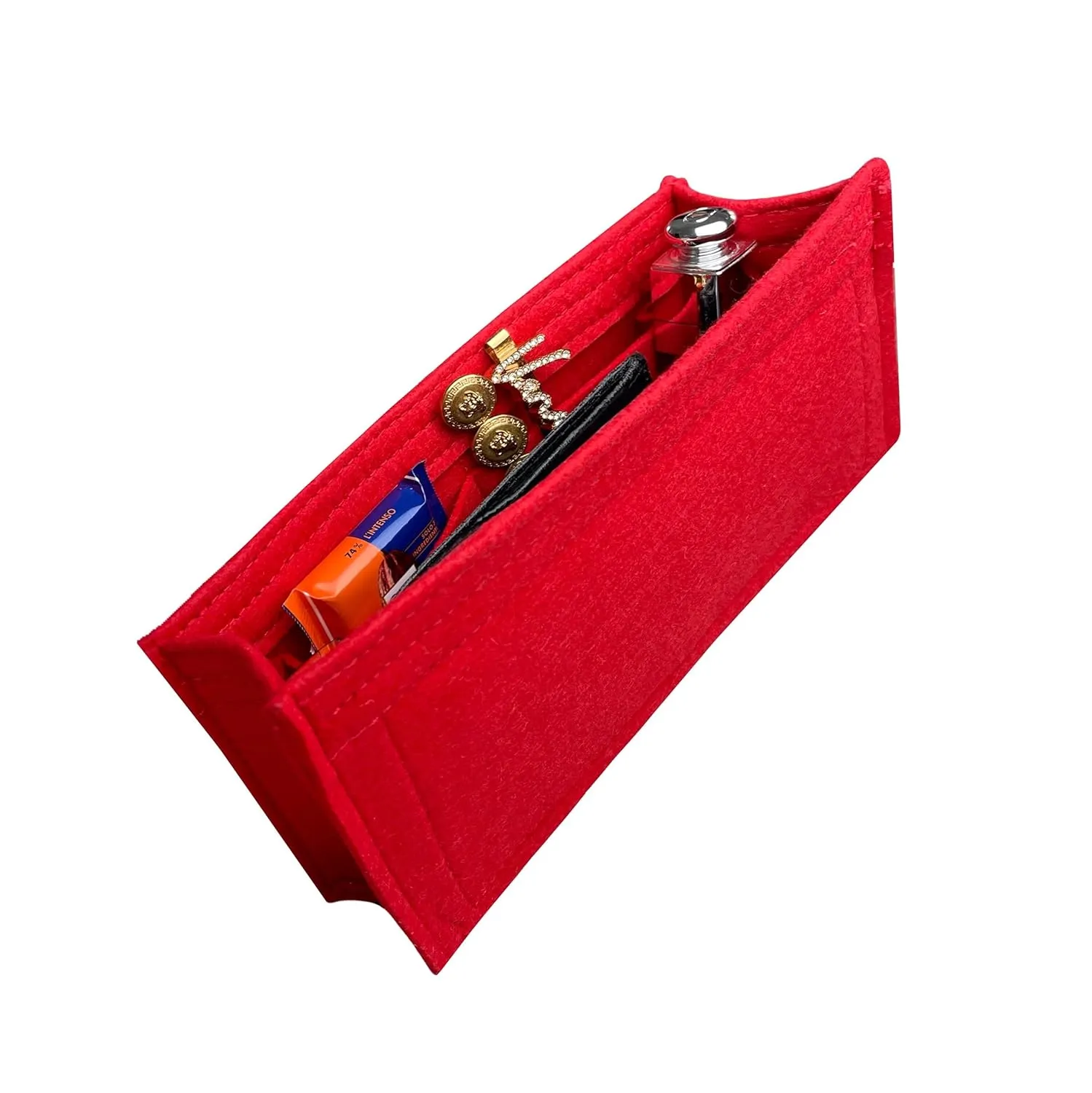 Purse Organizer for Peekaboo Bag Insert, Peekaboo IseeU Bag Organizer, IseeU Peekaboo Medium Insert, 2mm Felt Snug Sturdy Set of 2 (For East-West IseeU, Bubblegum)