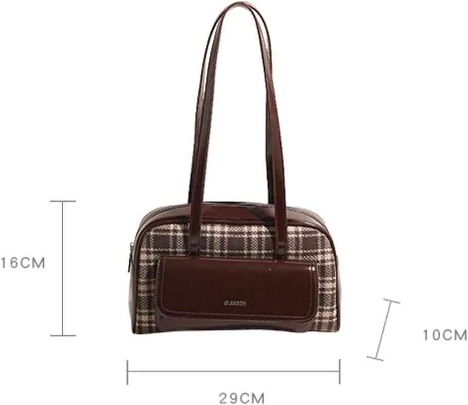 Purses for Women Trendy Bag Plaid Purse Christmas Purse Shoulder Bag Going Out Purse Underarm Bag with Zipper Closure