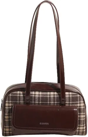 Purses for Women Trendy Bag Plaid Purse Christmas Purse Shoulder Bag Going Out Purse Underarm Bag with Zipper Closure