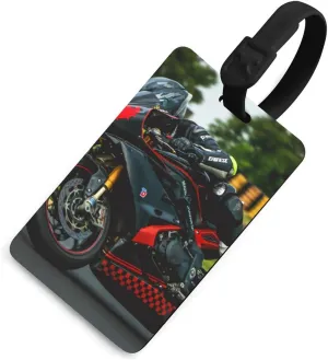 Racing Motorcycle Riding Luggage Tags for Suitcases Personalized Baggage Bags Identify Labels Travel Accessories