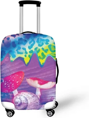 Red Mushroom And Snail Suitcase Cover Protectors 18/24/28/32 Inch Luggage Cover for Wheeled Suitcase Travel Elastic Suitcase Protector Custom Suitcase Cover Duffle Bag Covers Protector-M