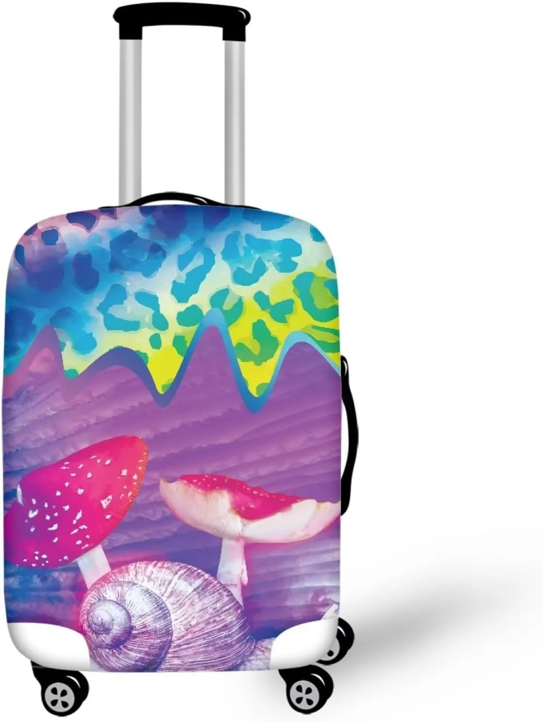 Red Mushroom And Snail Suitcase Cover Protectors 18/24/28/32 Inch Luggage Cover for Wheeled Suitcase Travel Elastic Suitcase Protector Custom Suitcase Cover Duffle Bag Covers Protector-M