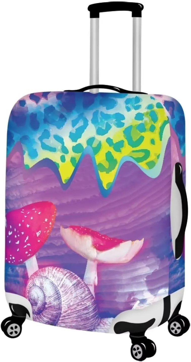 Red Mushroom And Snail Suitcase Cover Protectors 18/24/28/32 Inch Luggage Cover for Wheeled Suitcase Travel Elastic Suitcase Protector Custom Suitcase Cover Duffle Bag Covers Protector-M
