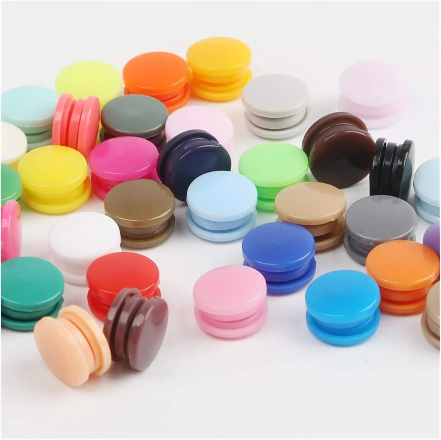 Resin Buttons,Buttons, Plastic Snaps Button Fasteners 20/50/100/150Sets Bag Folder Dark Buckle Button Resin Garment Accessories(Dark Grey,50set)