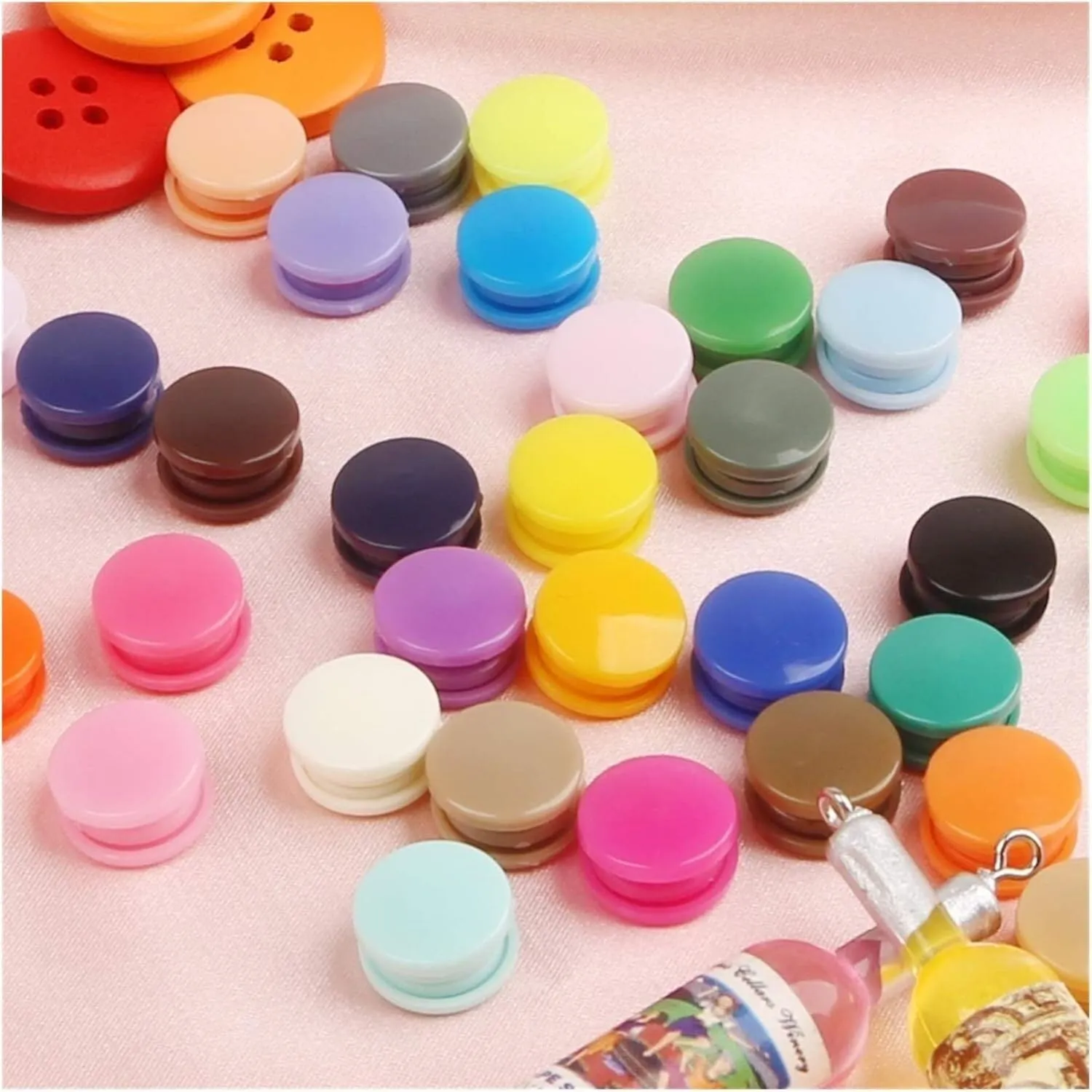 Resin Buttons,Buttons, Plastic Snaps Button Fasteners 20/50/100/150Sets Bag Folder Dark Buckle Button Resin Garment Accessories(Dark Grey,50set)