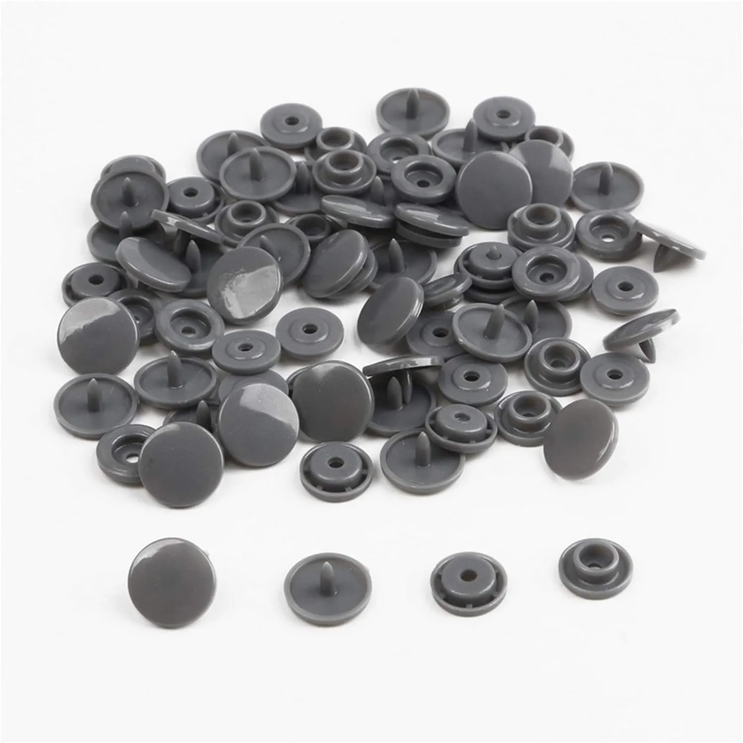 Resin Buttons,Buttons, Plastic Snaps Button Fasteners 20/50/100/150Sets Bag Folder Dark Buckle Button Resin Garment Accessories(Dark Grey,50set)