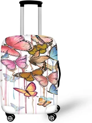 Reuasble Luggage Cover - Waterproof Baggage Covers Dustproof & Scratch-Resistant Protective Coevrs Easy to Carry for Travel Lovers Butterfly