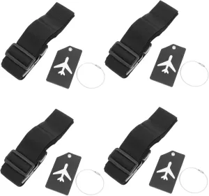 Reusable Suitcase Straps 1 Set of Adjustable Packing Straps Hanging Tags for Suitcases Bags