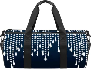 Rhinestone Background Kids Sports Gym Duffel Bag, Small Durable Travel Luggage Handbag For Men Women, Lightweight Shoulder Bag