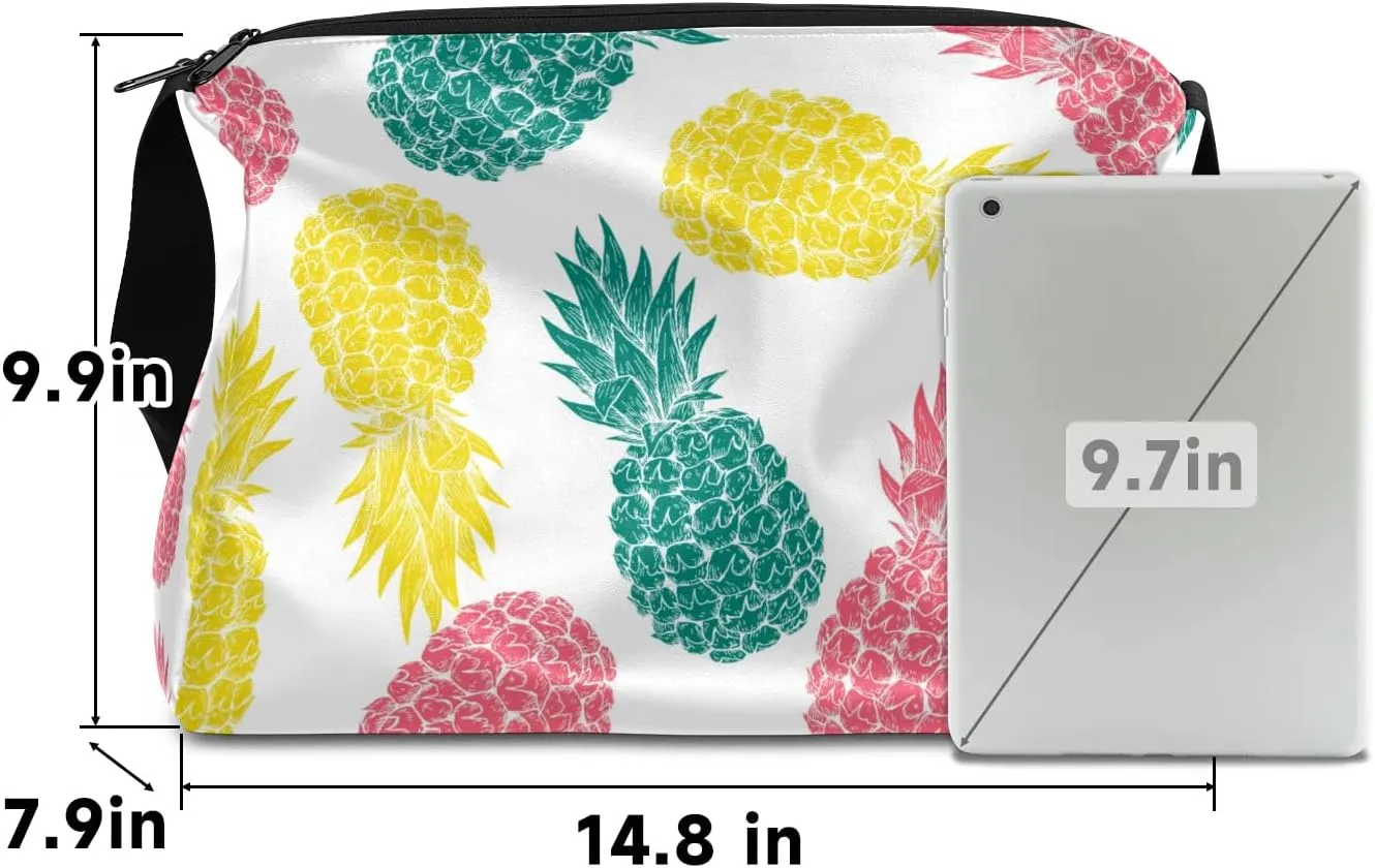 Rich Pineapple Print Small Gym Bag for Men Women Workout Sport Duffle Bag Waterproof Weekender Overnight Bag Lightweight Carry on Tote Bag Crossbody Shoulder Travel Bag for Swim Yoge Dance