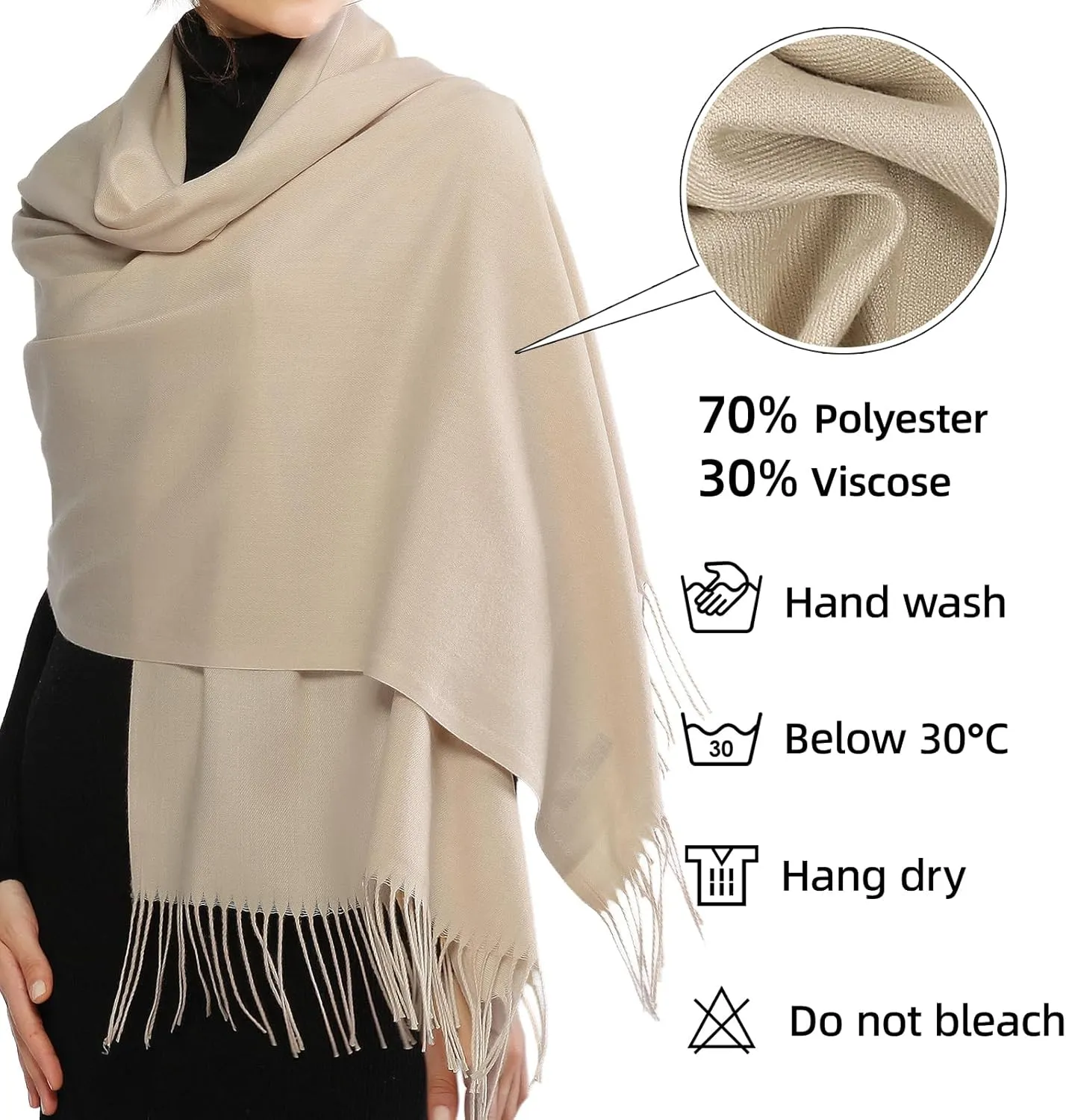 RIIQIICHY Women's Scarf Pashmina Shawls and Wraps for Evening Dress Bridesmaid Wedding Bridal Winter Warm Long Large Scarves