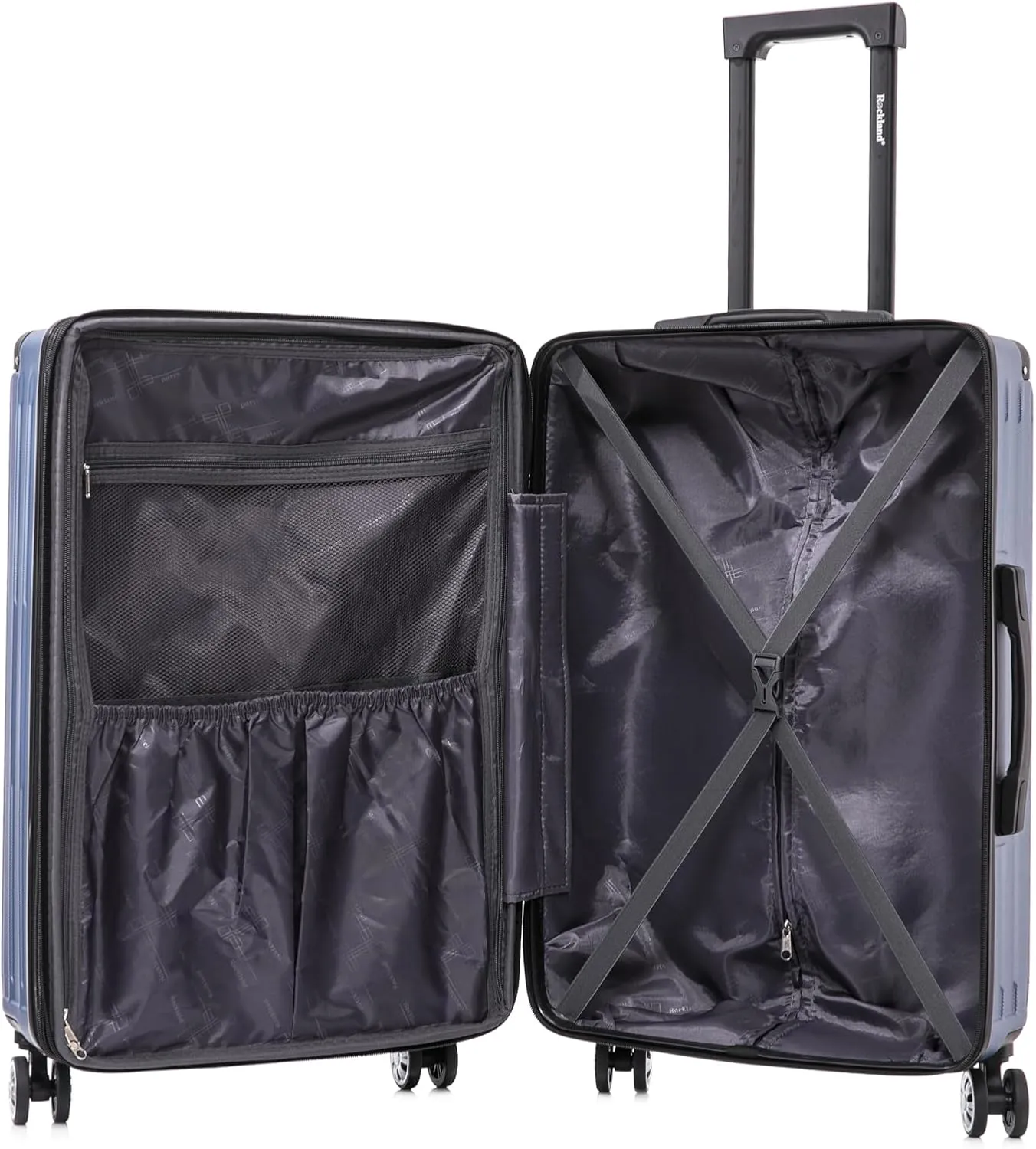 Rockland Hardside Spinner Wheel Carry On with Tote Luggage Set, Blue