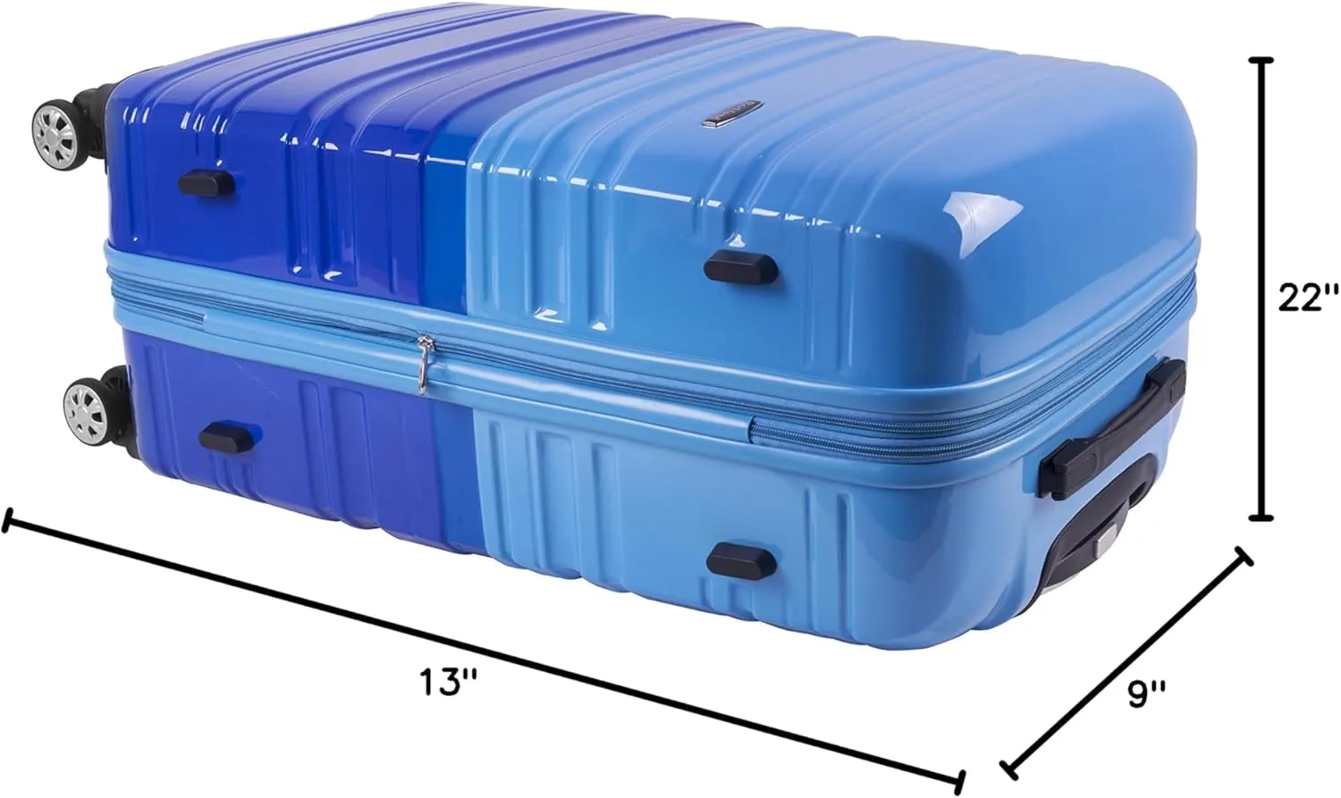 Rockland Melbourne Hardside Expandable Luggage with Spinner Wheels, 2TONEBLUE, 2 Piece (20/28)