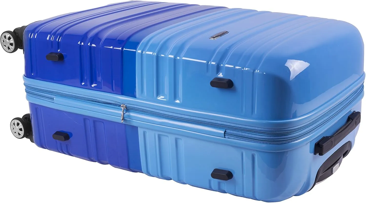 Rockland Melbourne Hardside Expandable Luggage with Spinner Wheels, 2TONEBLUE, 2 Piece (20/28)