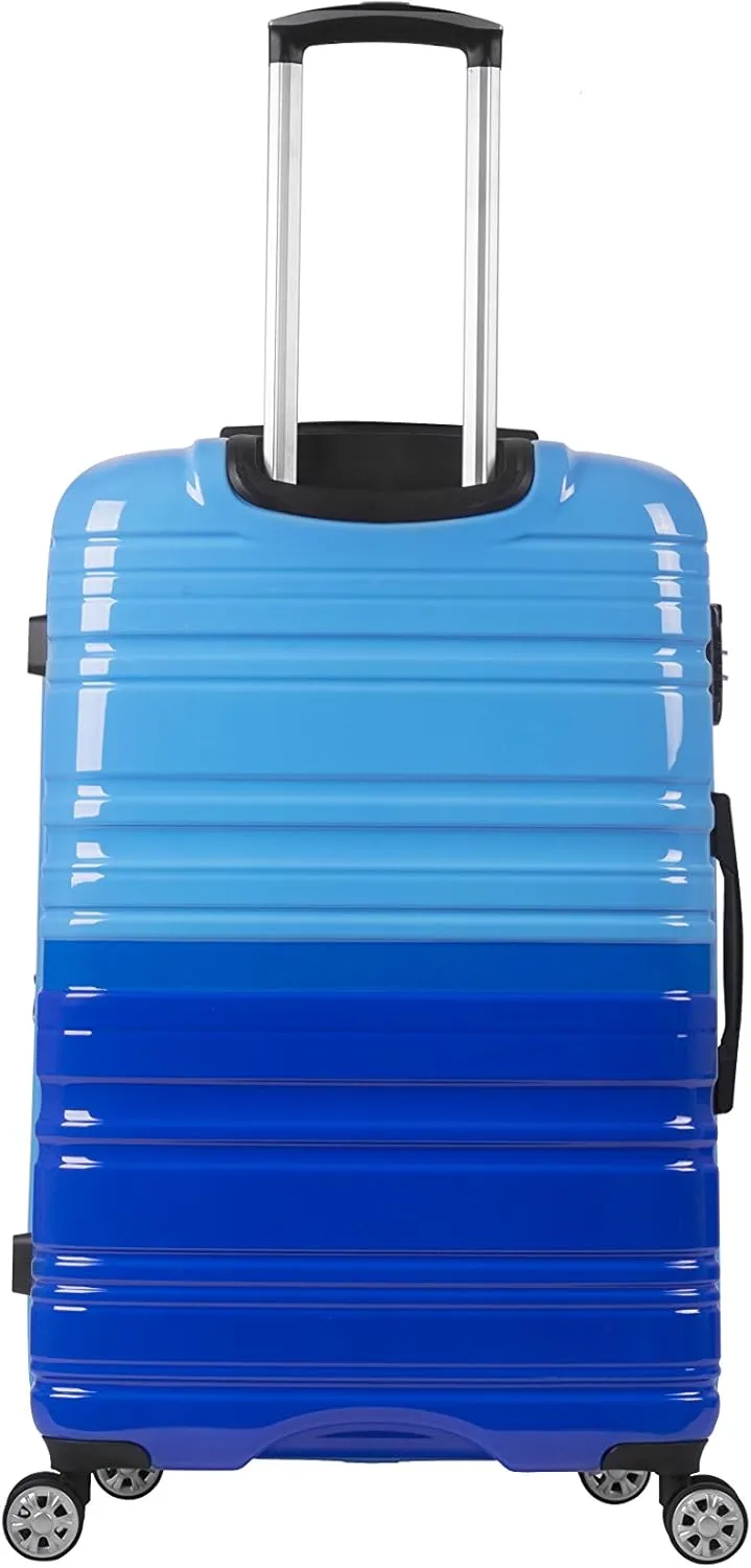 Rockland Melbourne Hardside Expandable Luggage with Spinner Wheels, 2TONEBLUE, 2 Piece (20/28)