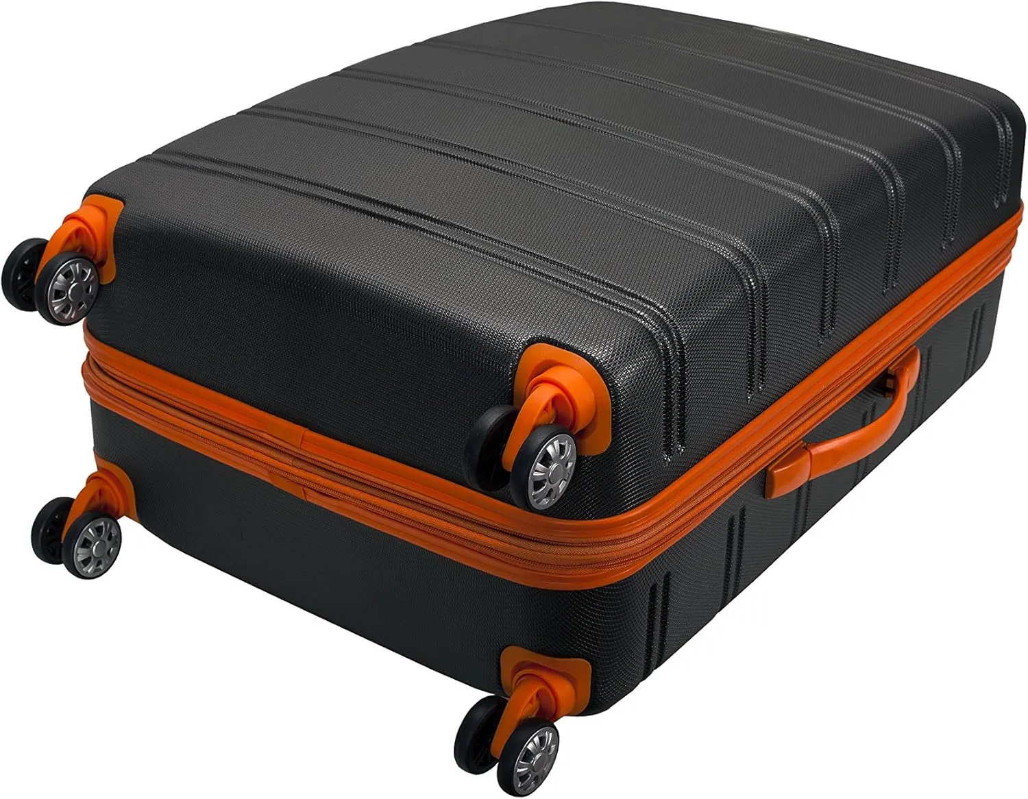 Rockland Melbourne Hardside Expandable Luggage with Spinner Wheels, Charcoal, Checked Large 28"