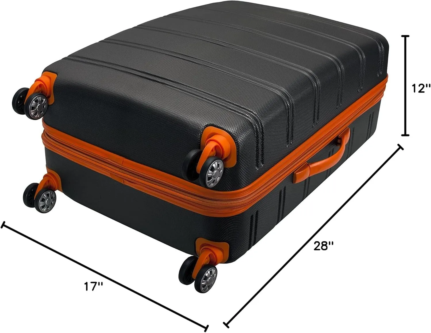 Rockland Melbourne Hardside Expandable Luggage with Spinner Wheels, Charcoal, Checked Large 28"