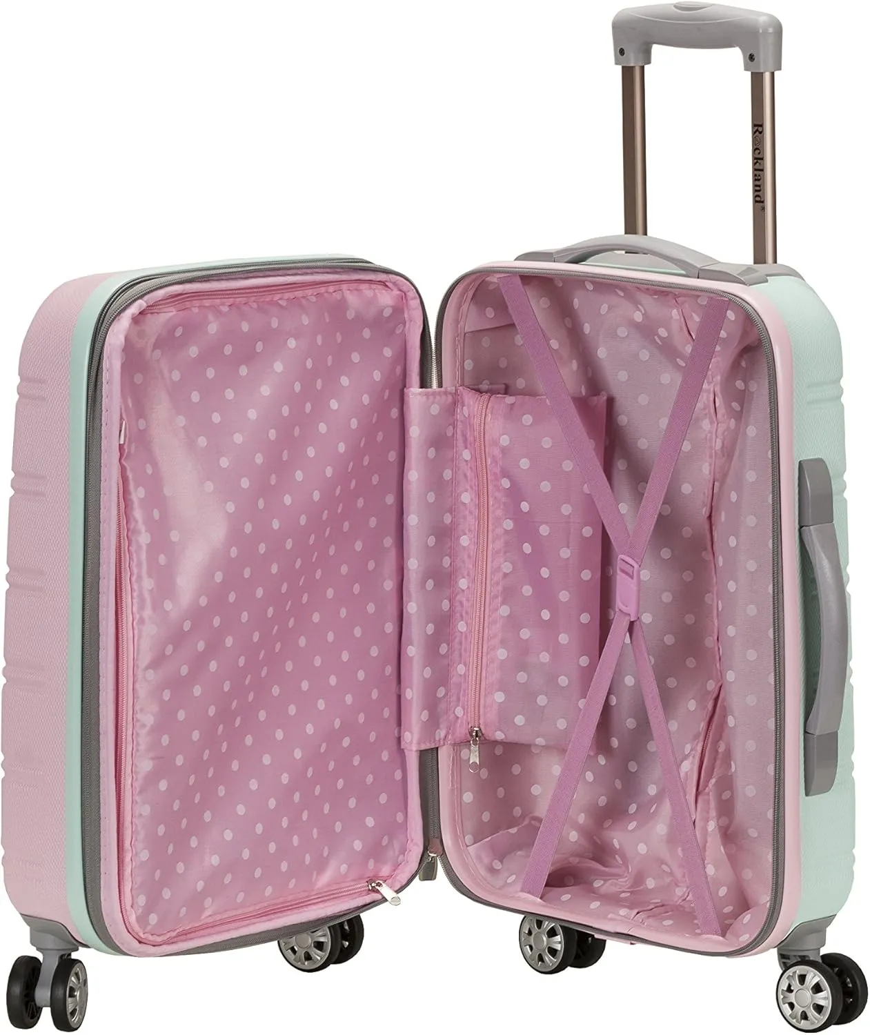 Rockland Melbourne Hardside Expandable Luggage with Spinner Wheels, Mint, 3-Piece Set (20/24/28)