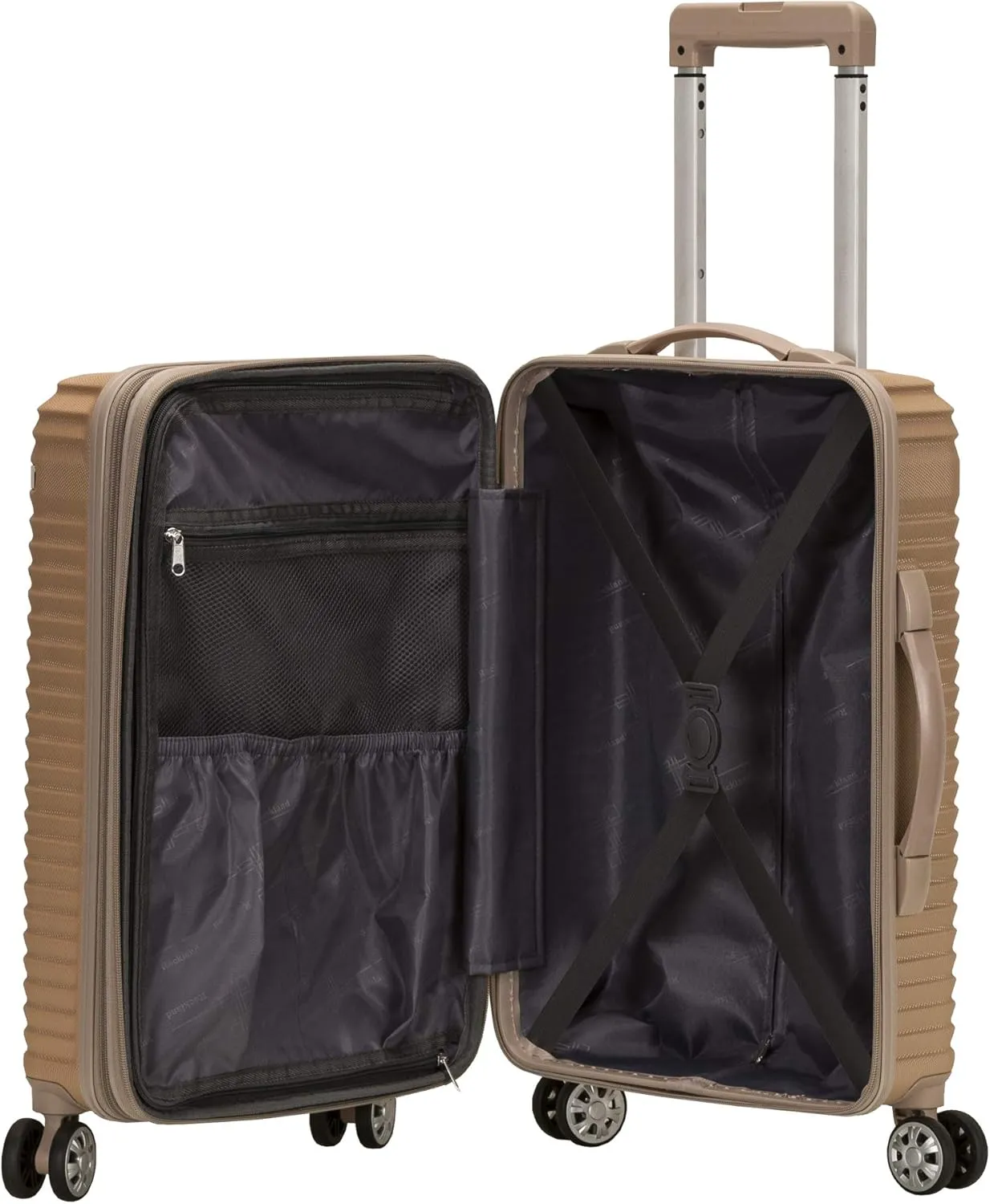 Rockland Star Trail Hardside Spinner Wheel Luggage, Champagne, 2-Piece Set (20/28)