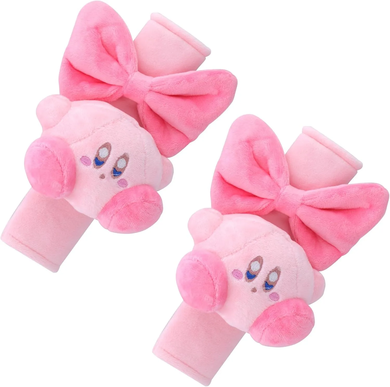 Roffatide Anime Kirby Car Seatbelt 2 PCS Shoulder Pad Seat Belt Cover Protector Kirby Plush Compatible with All Cars