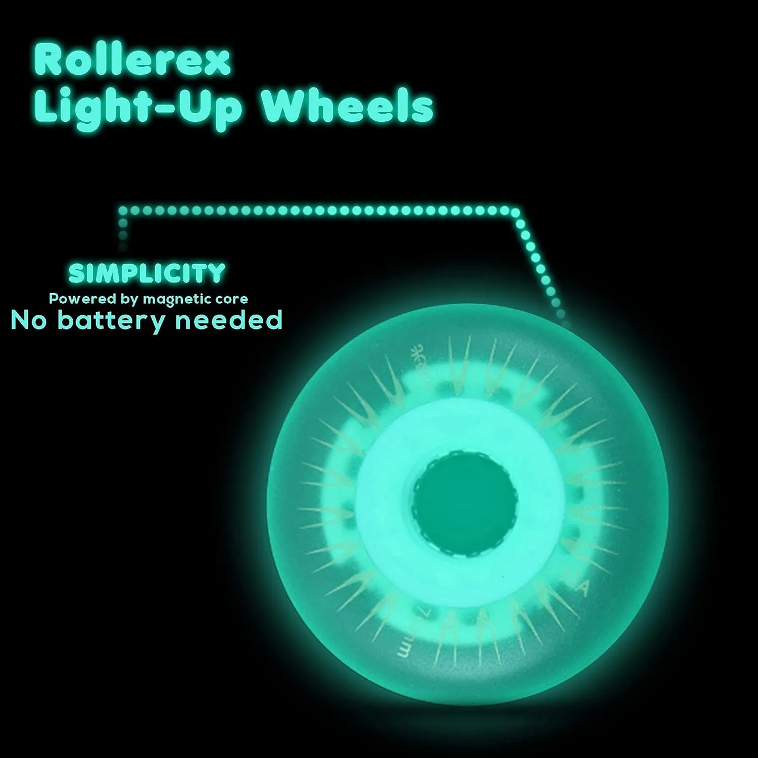 Rollerex 2-Pack, Glowrider 92A LED Light Up Wheels w/Bearings - Glow in The Dark! (for Any Product Using Inline Skate Wheels) (Multiple Size and Color Options Available)