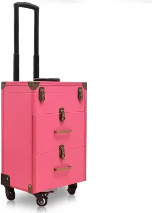 Rolling Luggage Makeup Kit​​​Beauty Suitcase Wheeled Cosmetic Bag Nail Art Tattoo Trolley Bag(Black-JoJo's Bizarre Adventure1)