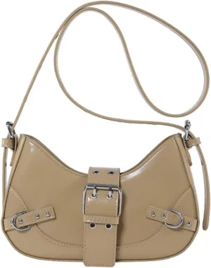 RTGGSEL Women's Contrast Color Plaid Striped Saddle Crossbody Shoulder Underarm Satchel Handbag Tote Clutch Purse Hobo Bag