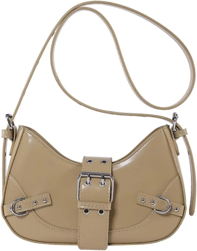 RTGGSEL Women's Contrast Color Plaid Striped Saddle Crossbody Shoulder Underarm Satchel Handbag Tote Clutch Purse Hobo Bag