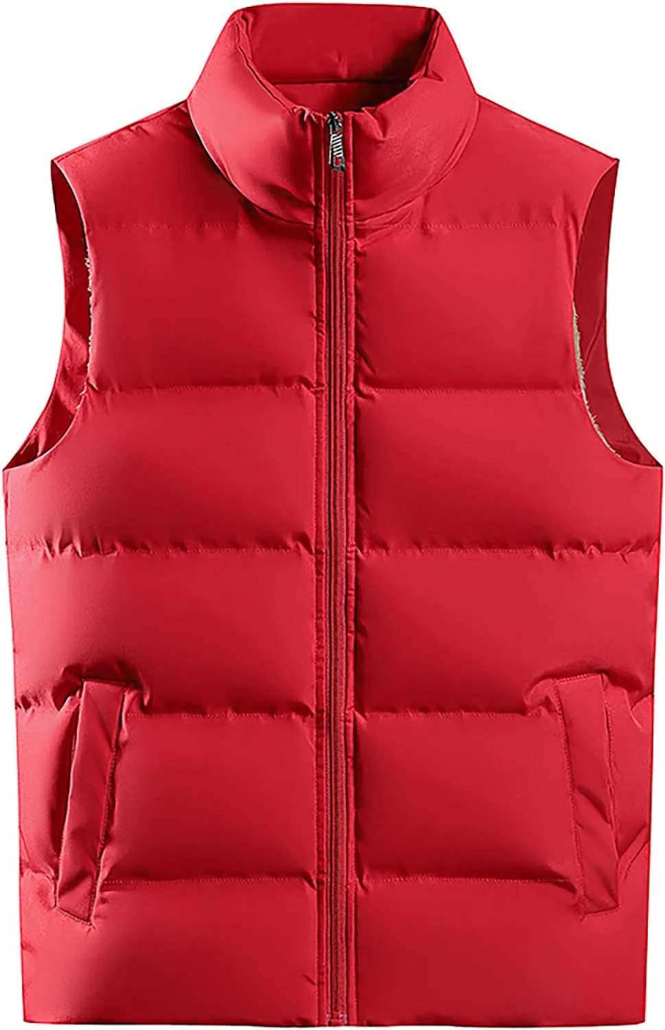 RTRDE Men's Puffer Vest Lightweight Golf Vest Warm Outdoor Fleece Lined Sleeveless Jacket For Hiking Travel Casual, M-6XL