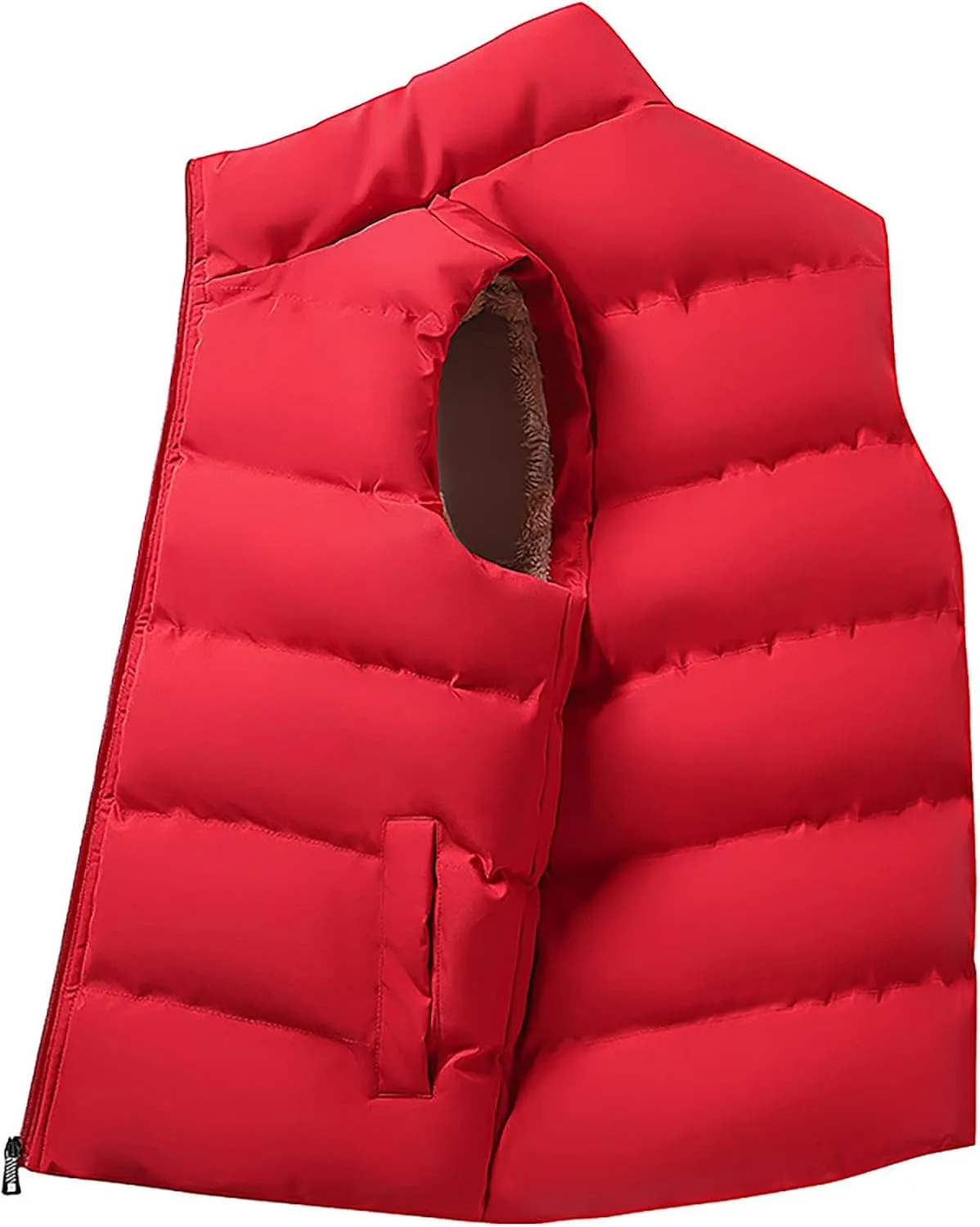 RTRDE Men's Puffer Vest Lightweight Golf Vest Warm Outdoor Fleece Lined Sleeveless Jacket For Hiking Travel Casual, M-6XL