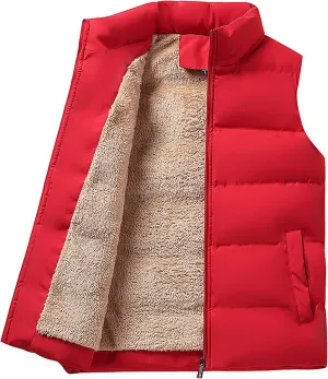 RTRDE Men's Puffer Vest Lightweight Golf Vest Warm Outdoor Fleece Lined Sleeveless Jacket For Hiking Travel Casual, M-6XL