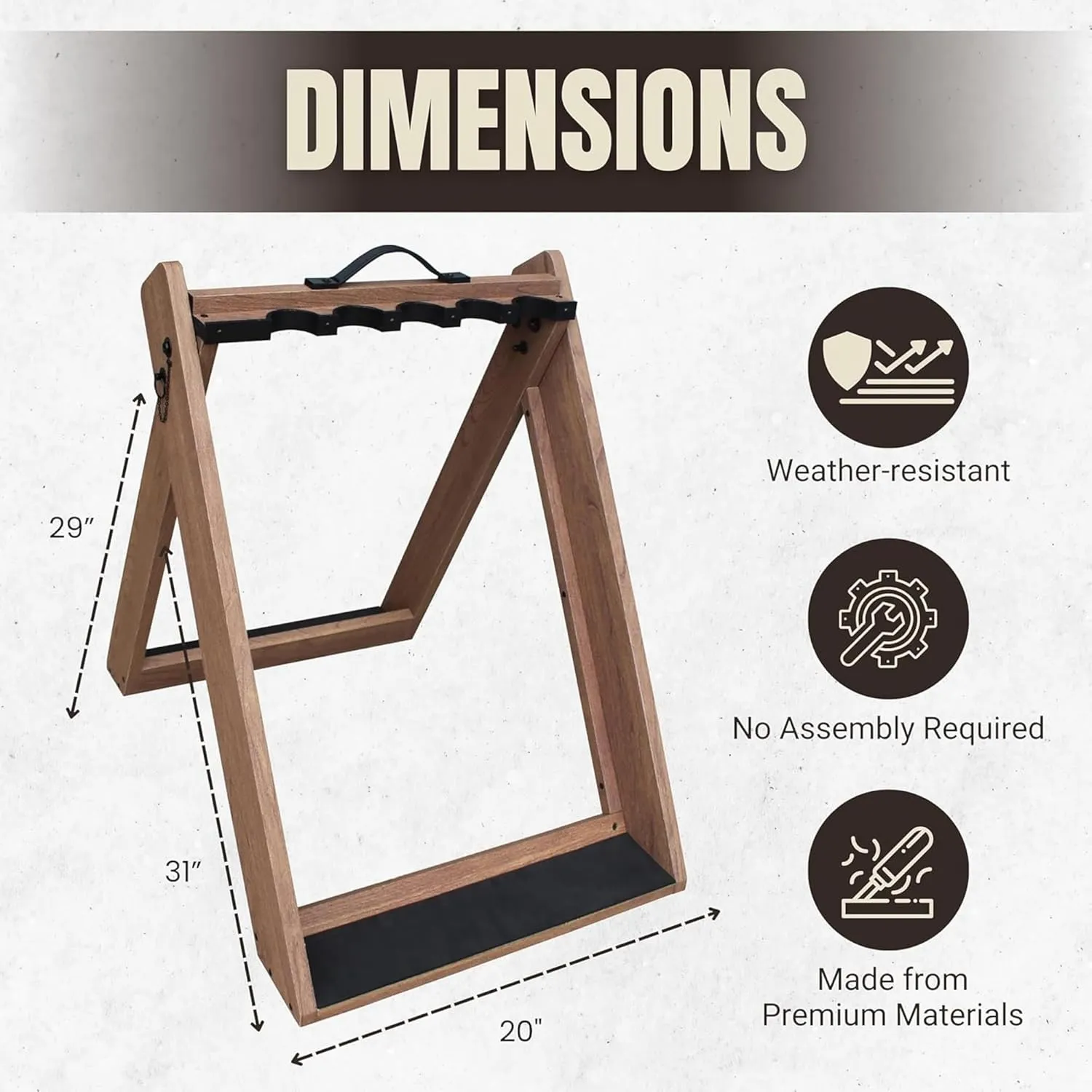Rush Creek Creations Outdoor Portable Deer Camp Gun Rack for Rifles or Shotguns, Freestanding Indoor and Outdoor Gun Storage for up to 10 Firearms
