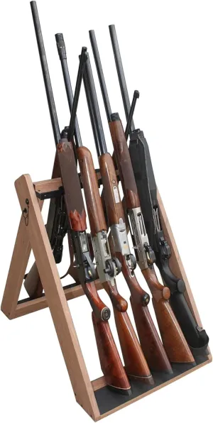 Rush Creek Creations Outdoor Portable Deer Camp Gun Rack for Rifles or Shotguns, Freestanding Indoor and Outdoor Gun Storage for up to 10 Firearms