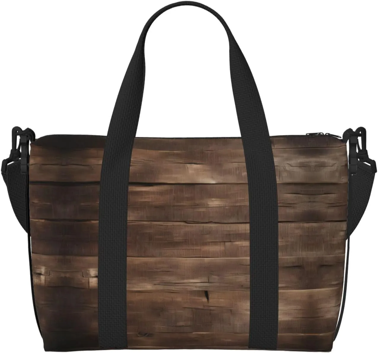 Rustic Old Barn Wood Print Versatile Travel Gym Carry Bag,Ideal For Business,Sports,Weekend Stays