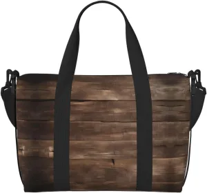 Rustic Old Barn Wood Print Versatile Travel Gym Carry Bag,Ideal For Business,Sports,Weekend Stays
