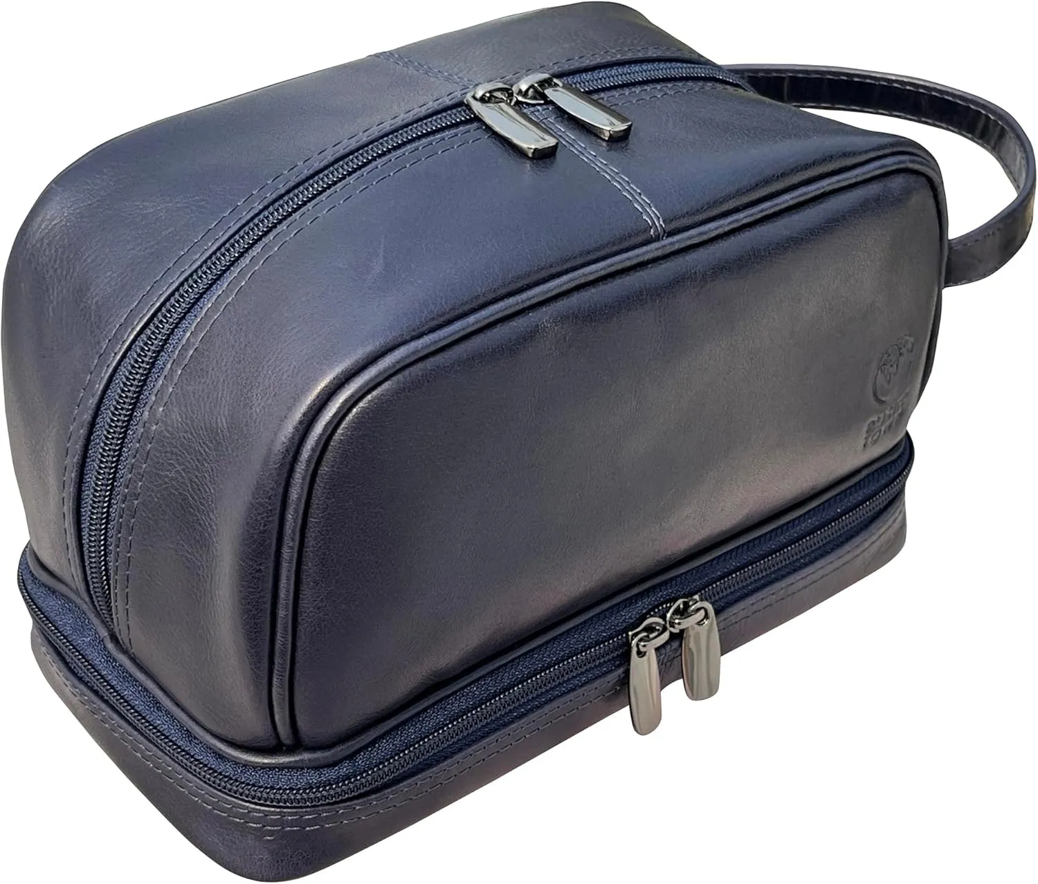 RUSTIC TOWN Leather Toiletry Bag for Men Travel Shaving Dopp Kit Toiletries Organizer Cosmetic Makeup Bag for Women