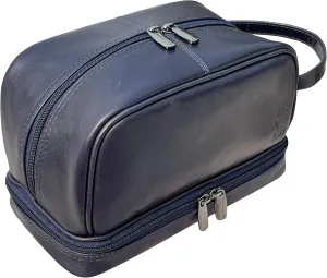 RUSTIC TOWN Leather Toiletry Bag for Men Travel Shaving Dopp Kit Toiletries Organizer Cosmetic Makeup Bag for Women