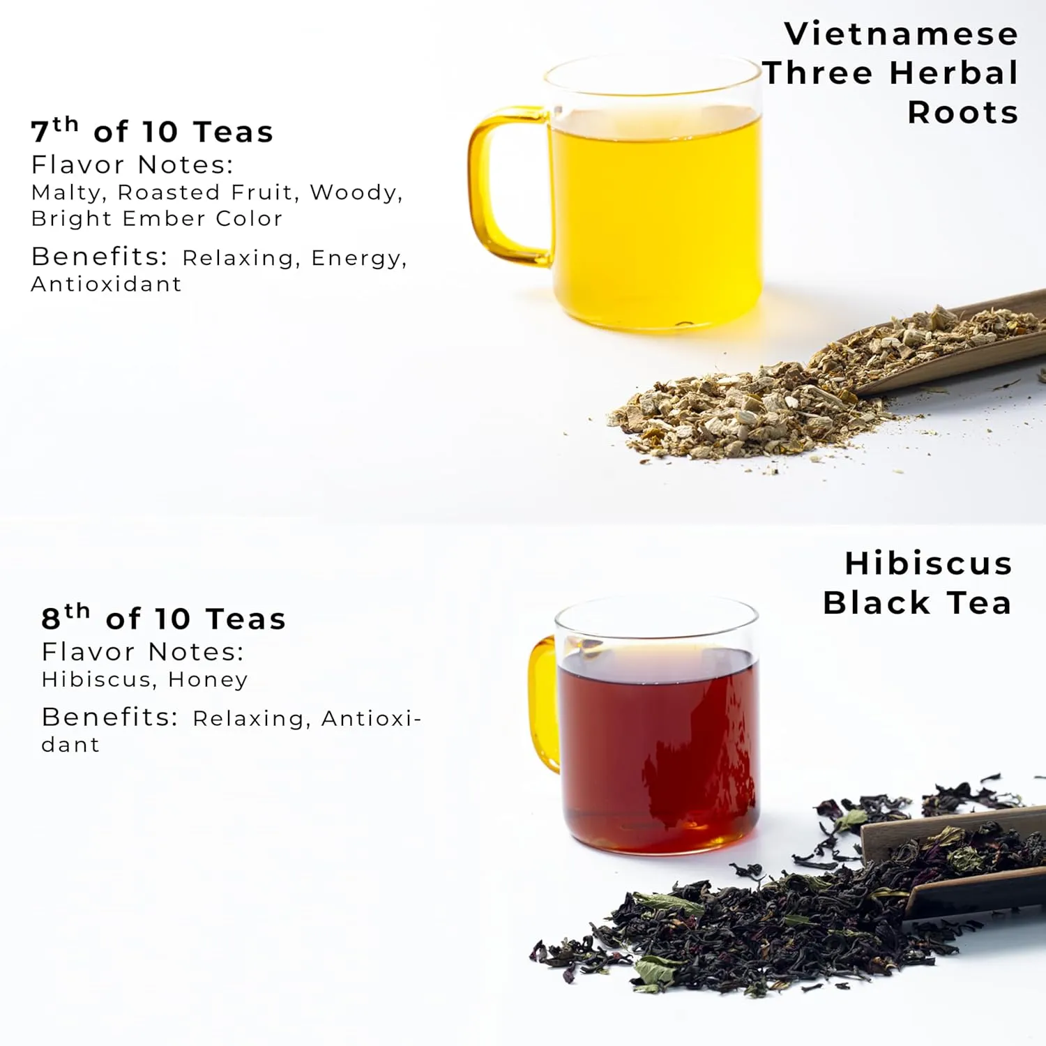 SACHS TEA 1773 Founder’s Assortment - 10 Premium Organic Full Leaf Teas (Green Tea, Black Tea, Red Tea, White Tea, Yellow Tea, Herbal Teas) | Flavor Notes (Fresh Floral, Roasted Fruit, Malty, Woody, Herbaceous, Vegetal, Earthy, Mineral) | Suger-Free, NON-