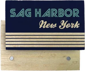 Sag Harbor New York Souvenir Wooden 2" x 3" Fridge Magnet Retro Design 4 Pack