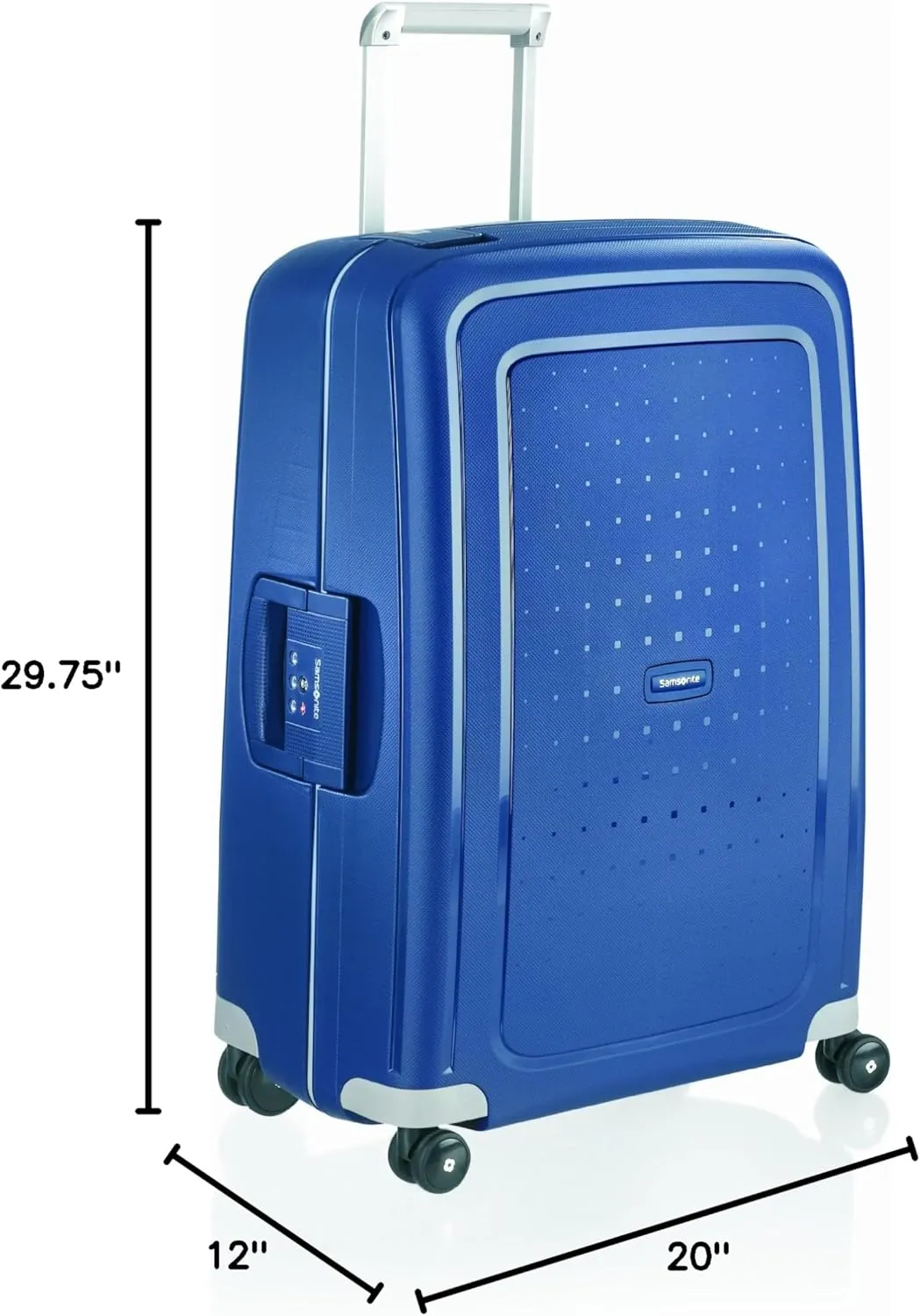 Samsonite S'Cure Hardside Luggage with Spinner Wheels, Dark Blue, Checked-Large 28-Inch