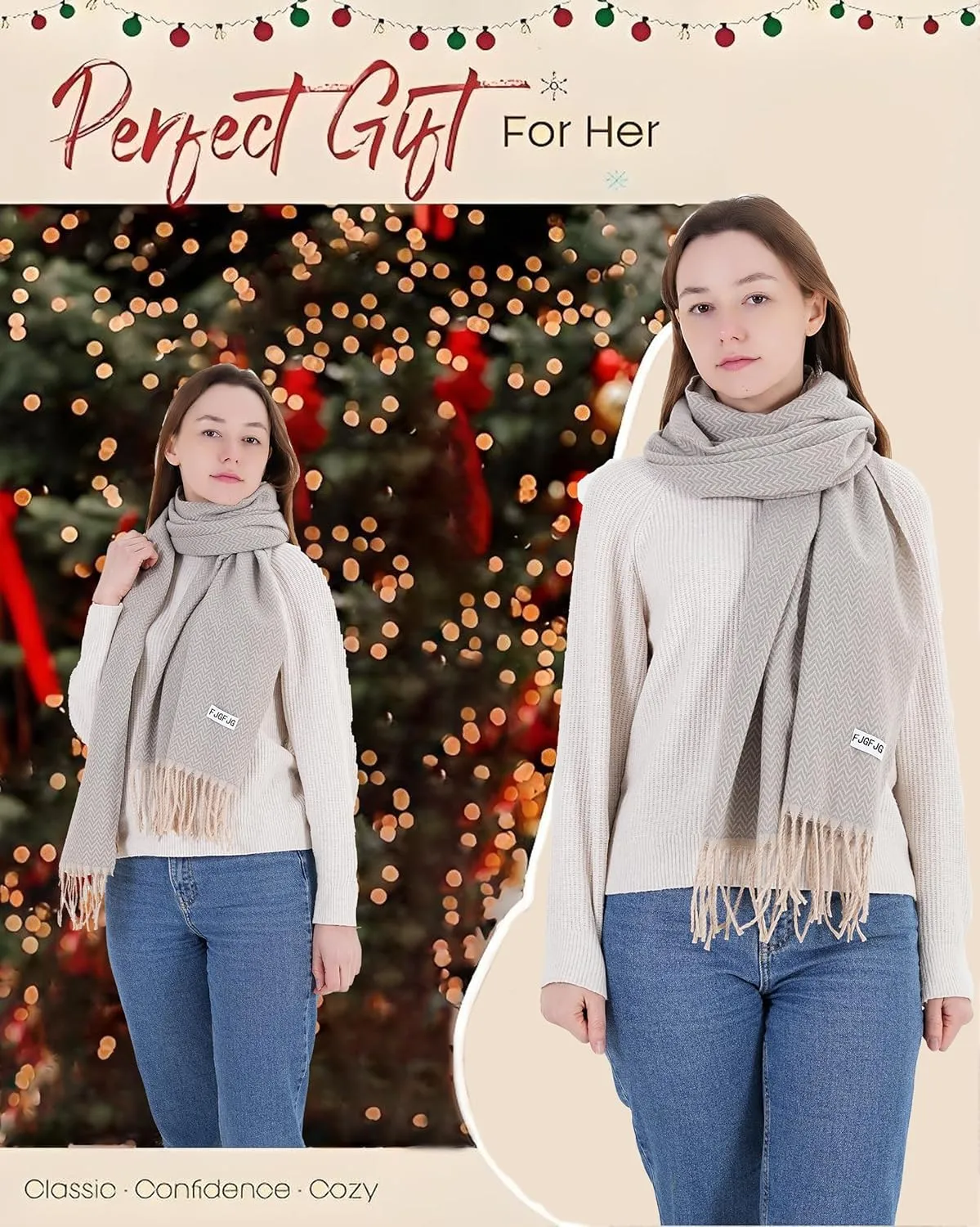 Scarfs for Women Pashmina Shawl Wraps Fashion Soft and Warm Blanket Scarves Cozy 2025