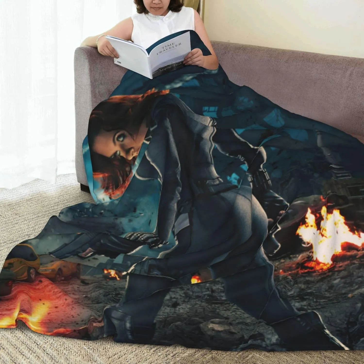 Scarlett Johansson Blanket Flannel Fleece Printed Throw Blankets Ultra Soft Micro Warm Blanket for All Season Bedding Chair Sofa Couch Bed 50"x40"