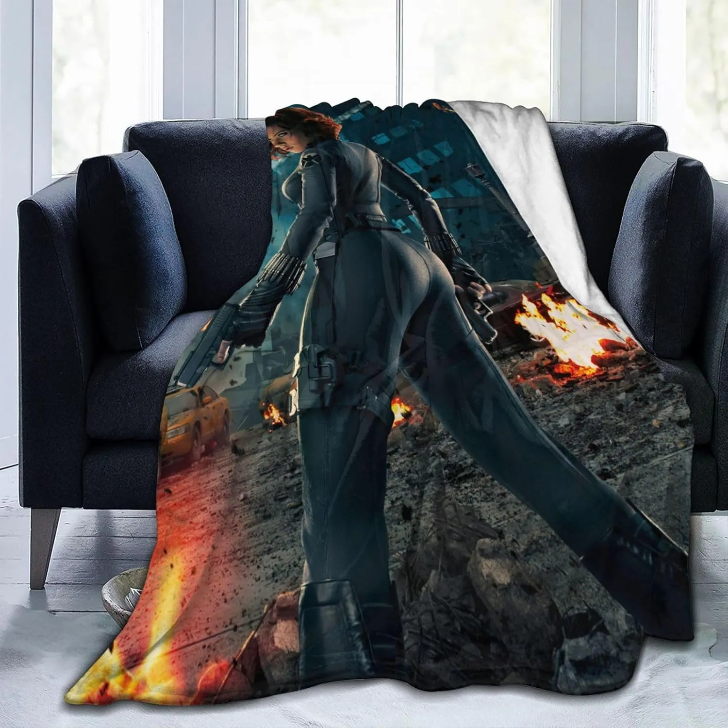 Scarlett Johansson Blanket Flannel Fleece Printed Throw Blankets Ultra Soft Micro Warm Blanket for All Season Bedding Chair Sofa Couch Bed 50"x40"
