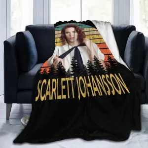Scarlett Johansson Blanket Flannel Fleece Printed Throw Blankets Ultra Soft Micro Warm Blanket for All Season Bedding Chair Sofa Couch Bed 50"x40"
