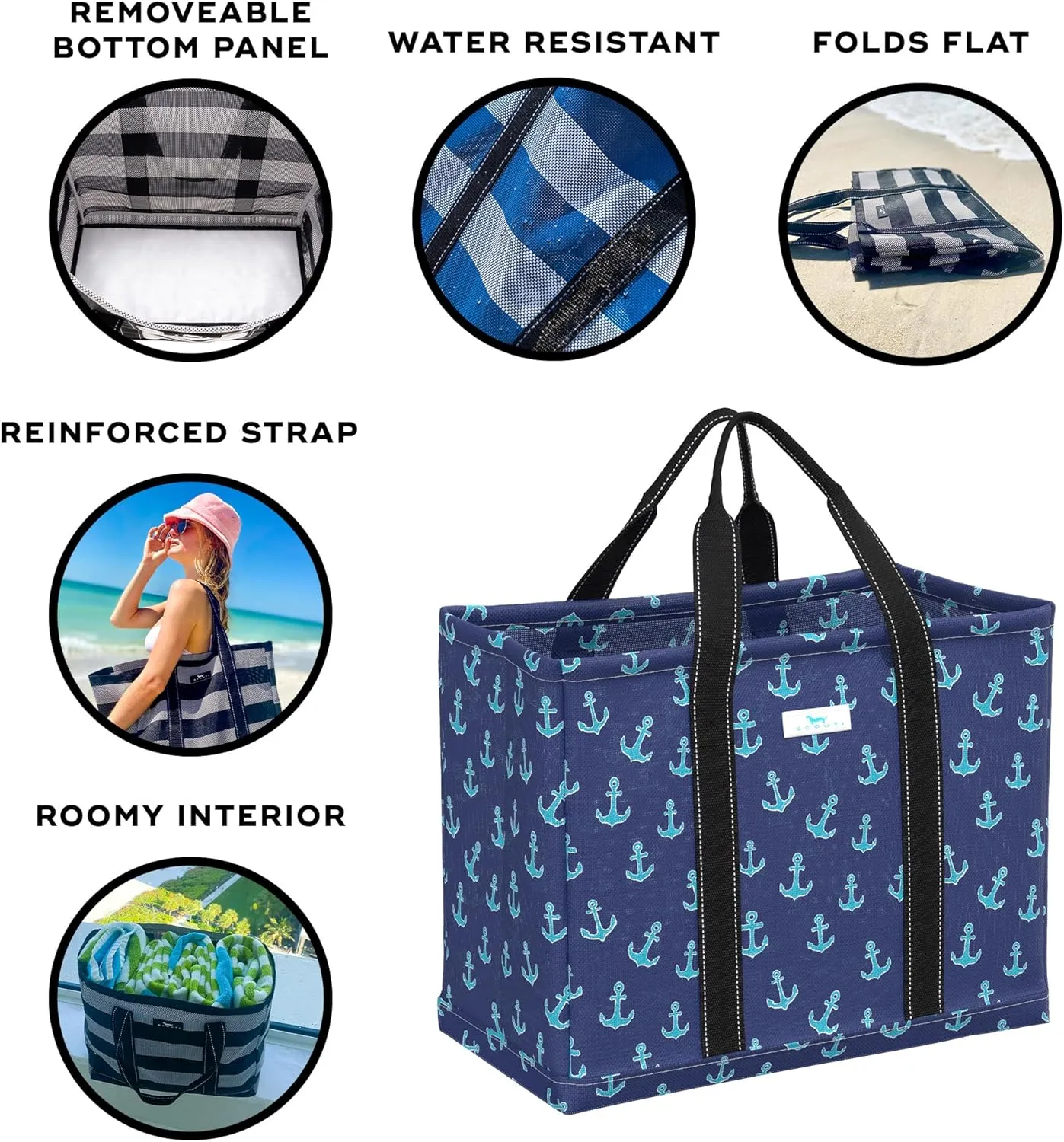 SCOUT Roadtripper - Large Beach Tote Bags For Women - Sandproof Breathable Woven Beach Bag, Pool Bag And Travel - Mom Bag